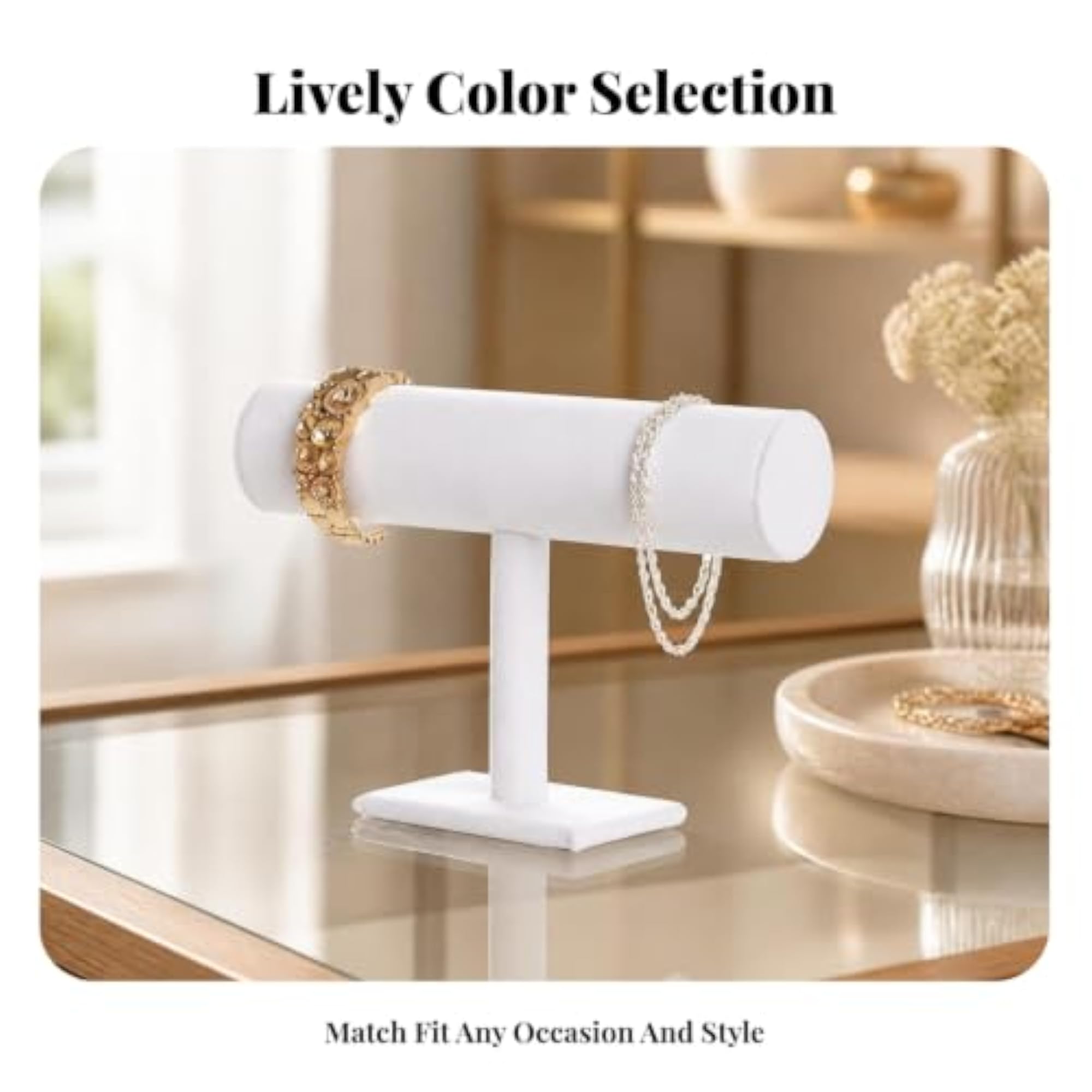 Padded Crossbar Jewelry Display Bracelet Holder